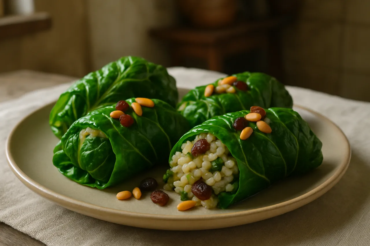 Foto de Acelgas Rellenas de Arroz y Cebolla