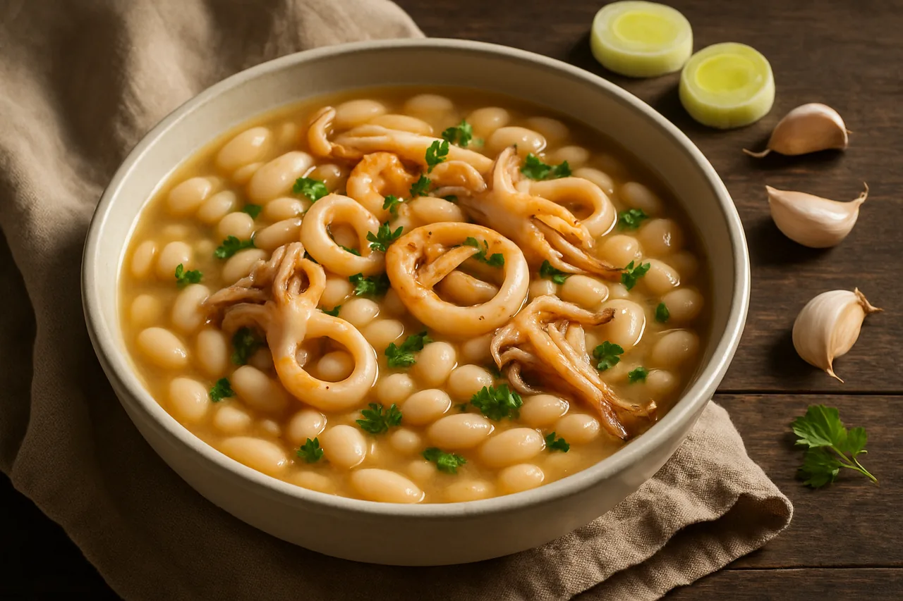 Foto de Alubias Blancas con Calamares