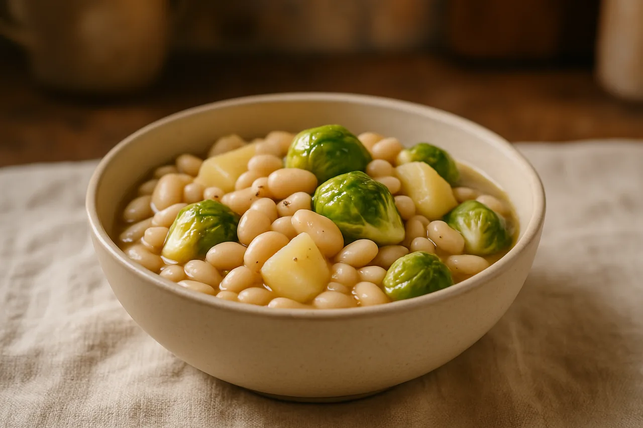 Foto de Alubias Blancas con Patatas y Coles de Bruselas