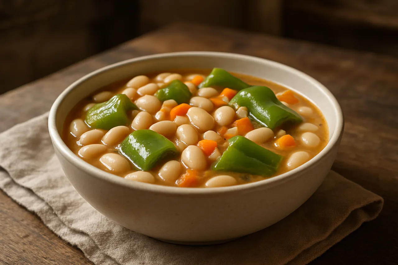 Foto de Alubias Blancas con Pimientos