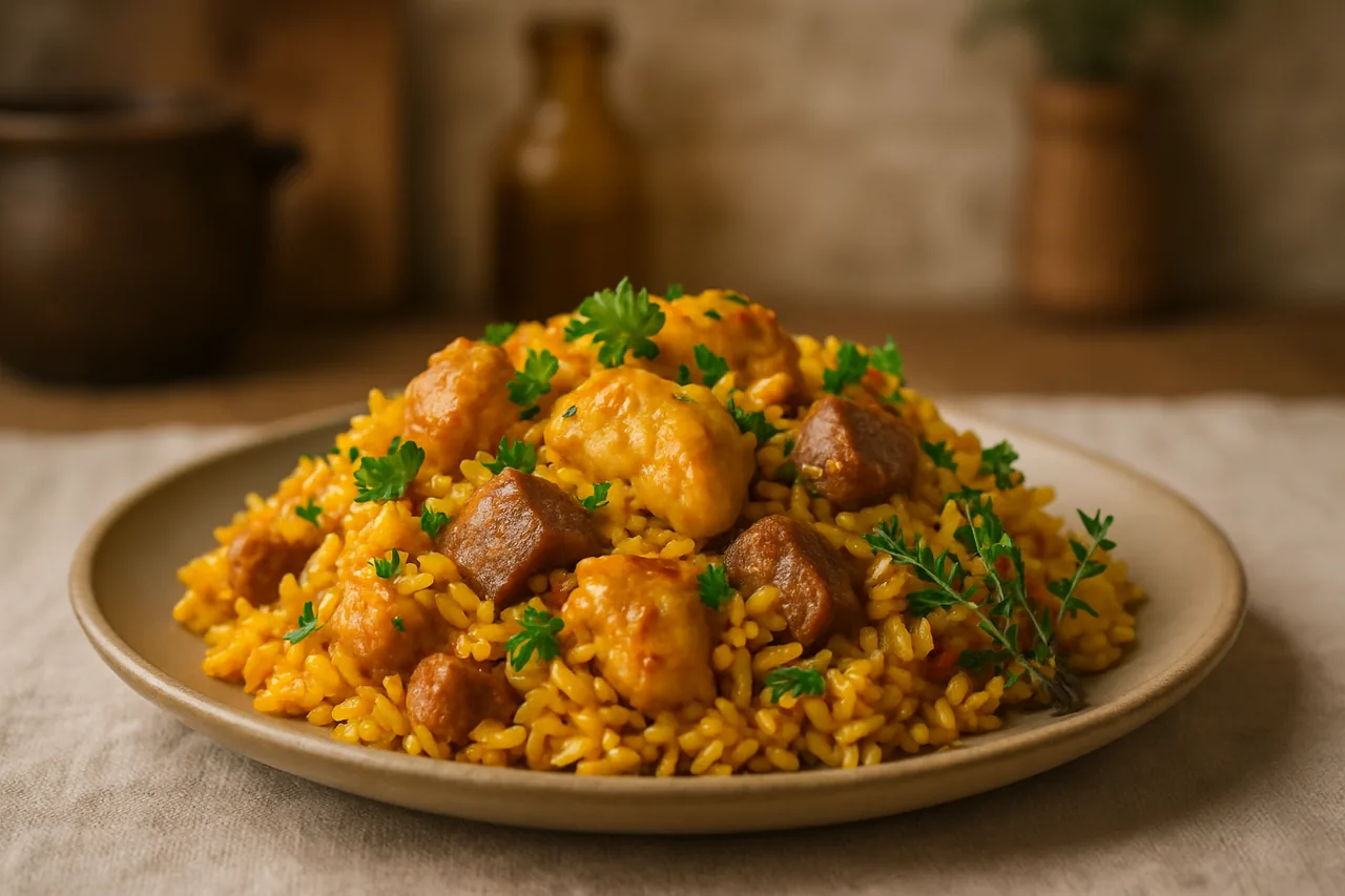Arroz amarillo — receta canaria