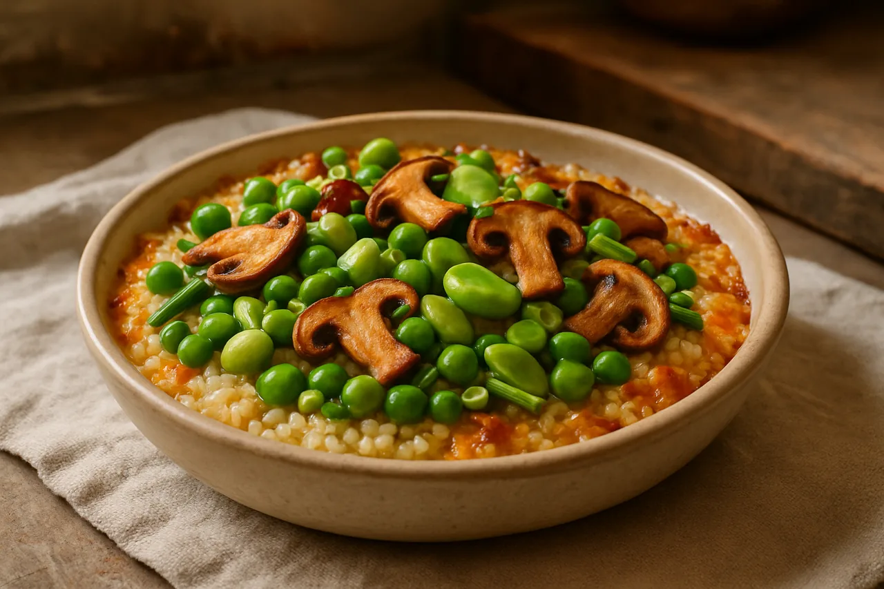 Foto de Arroz con Verduras de Primavera al Gratén