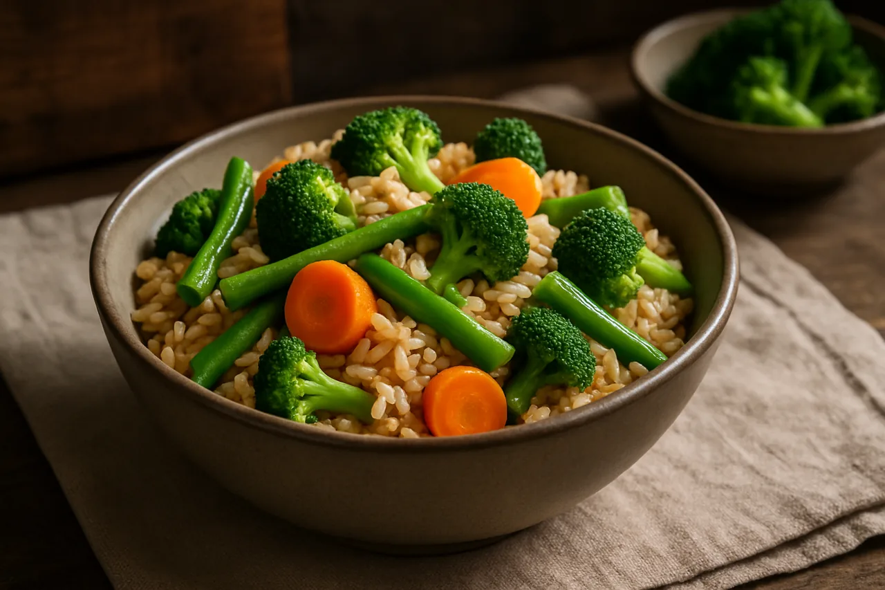 Foto de Arroz integral con verduras