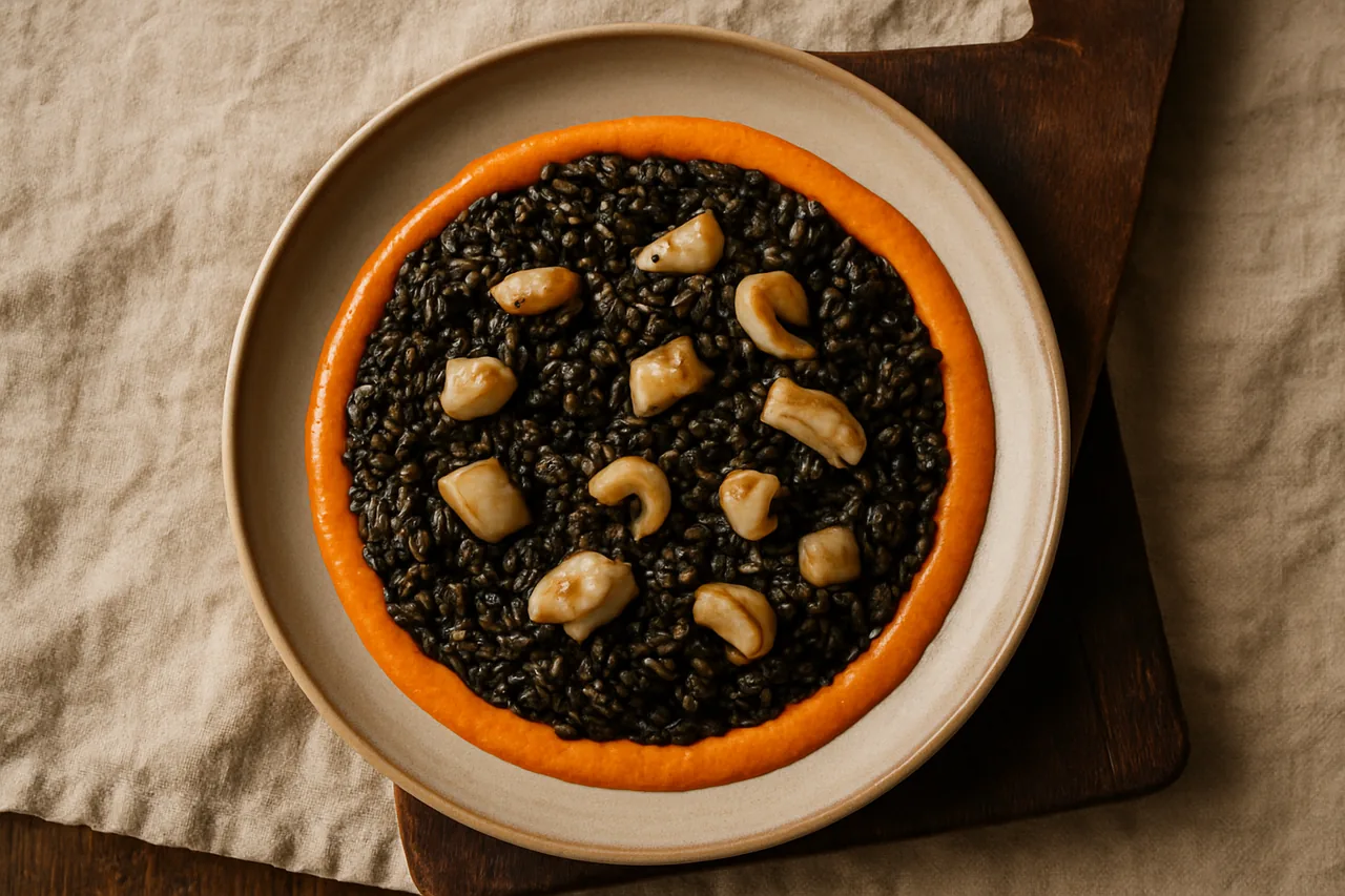Foto de Arroz Negro con Sepia y Alioli de Pimiento