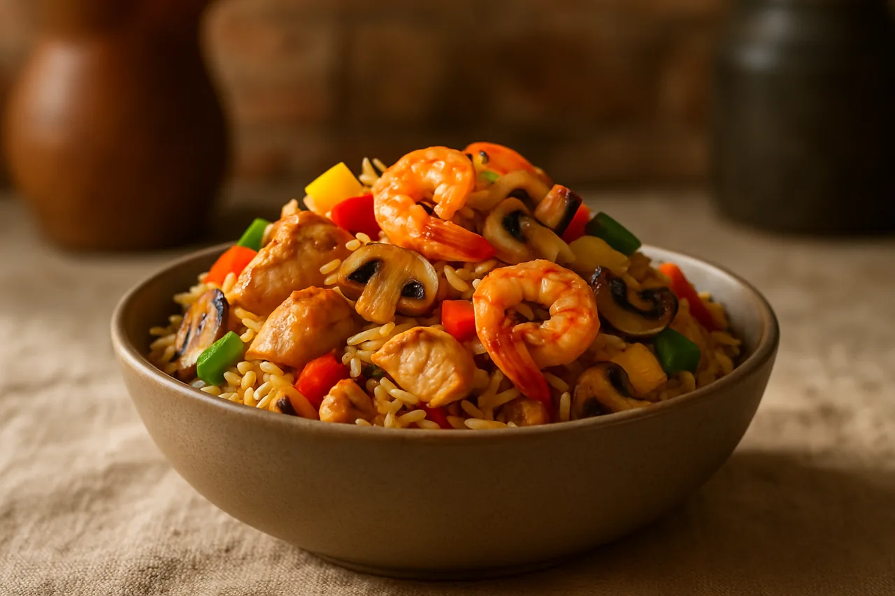 Foto de Arroz Salteado con Pollo y Langostinos