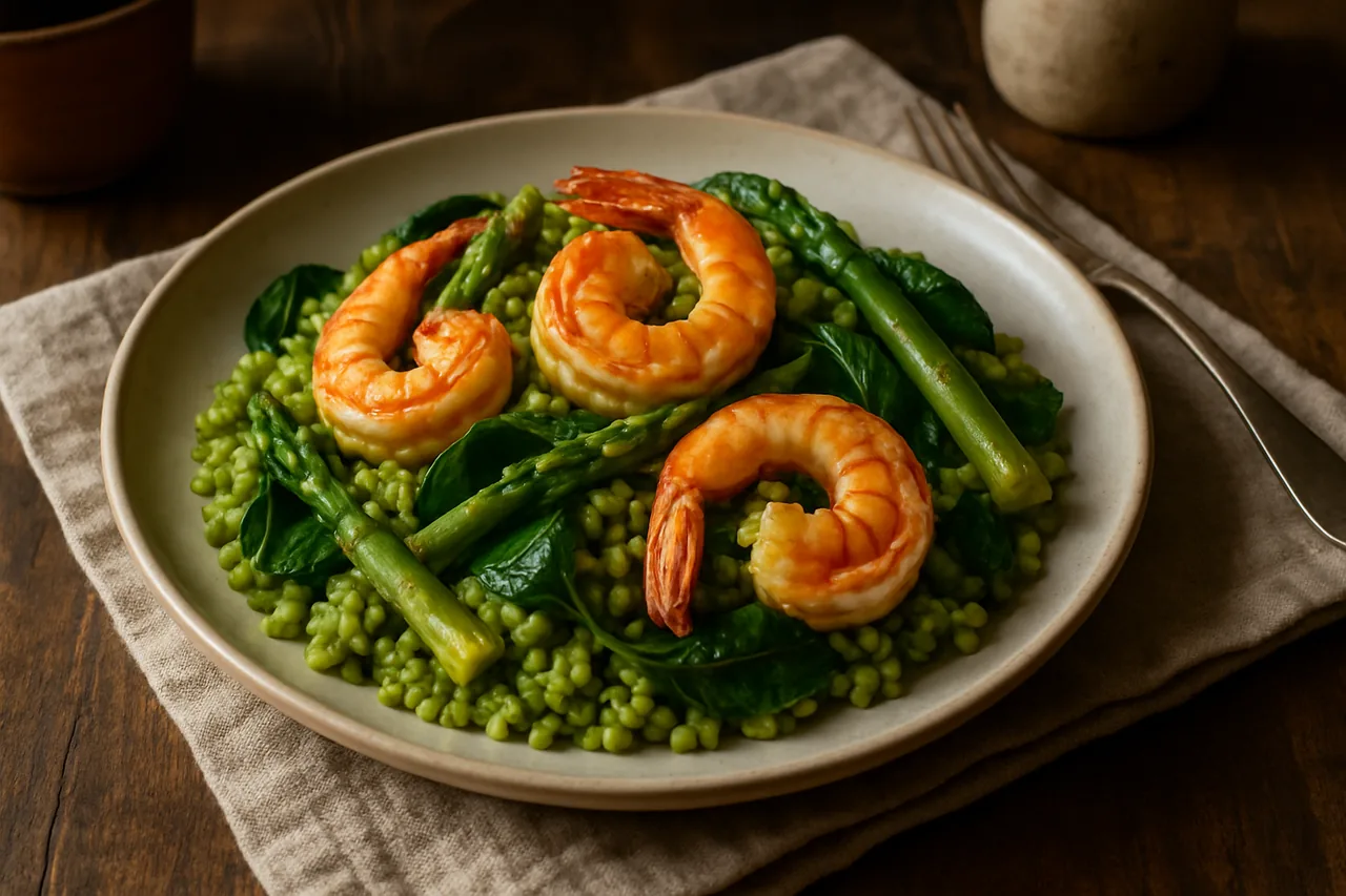 Foto de Arroz Verde con Langostinos
