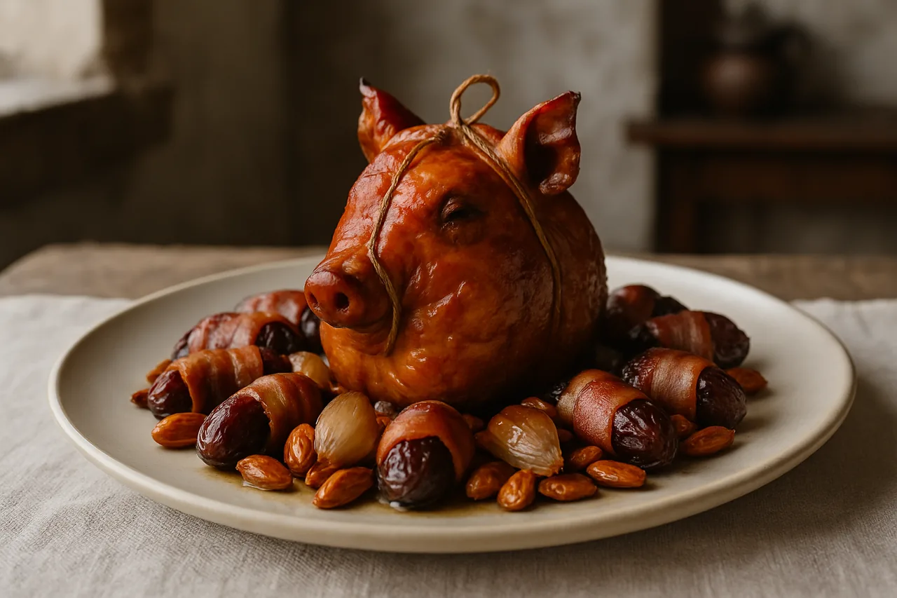 Foto de Atadito de cochinillo con dátiles rellenos