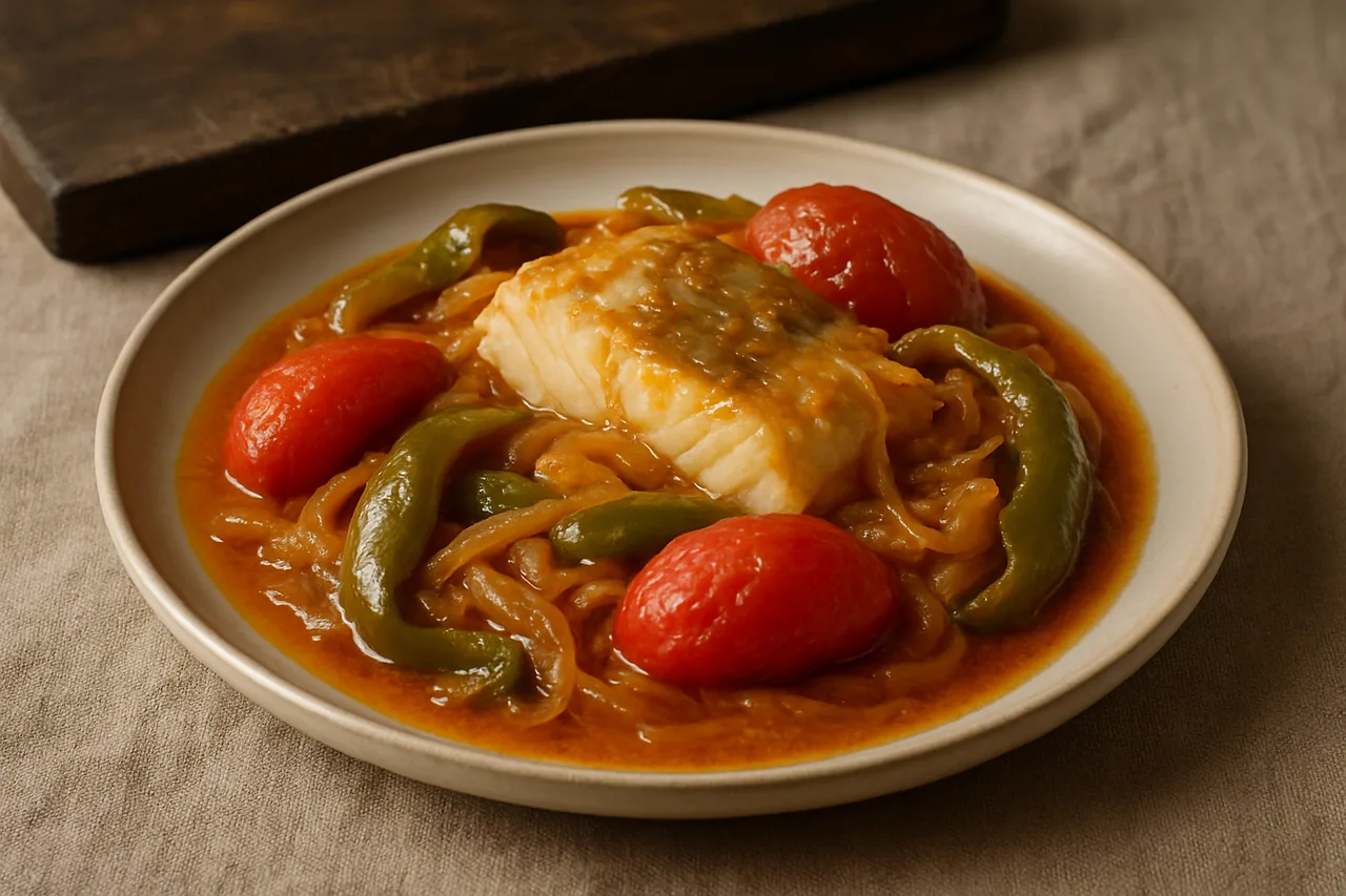 Bacalao encebollado — receta canaria