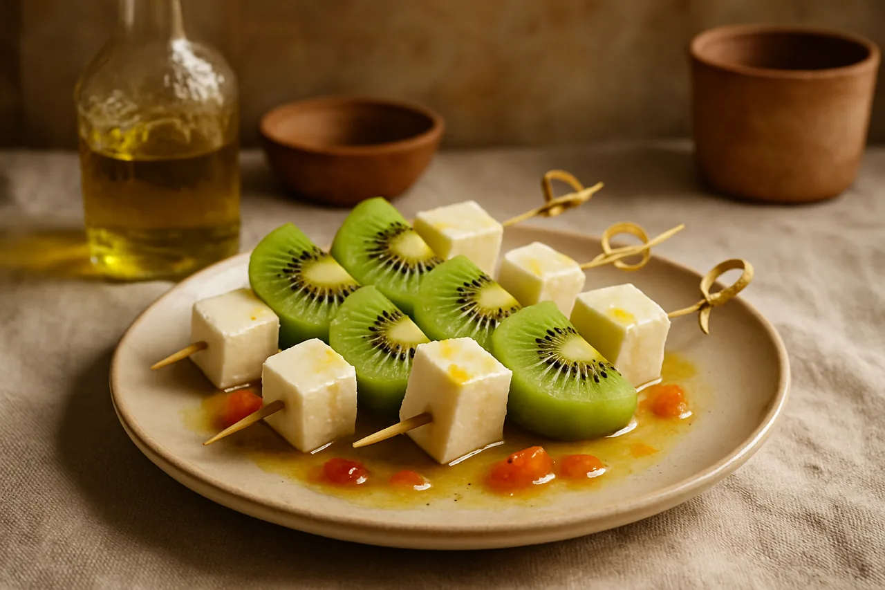 Foto de Brochetas de Queso Fresco y Kiwi