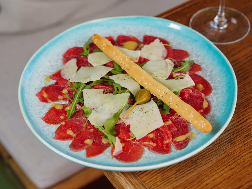 Foto de Brochetas de solomillo y melón con ensalada de rúcula