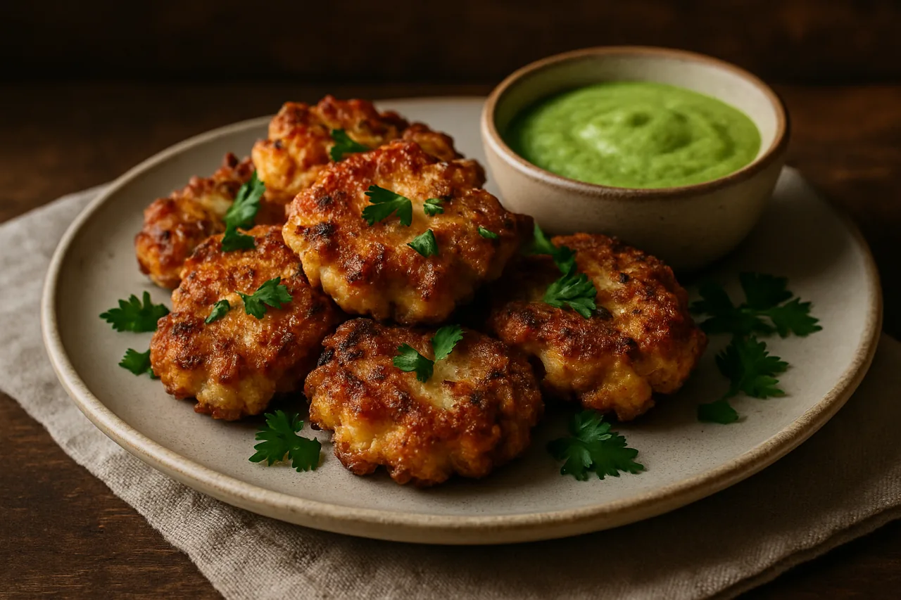 Foto de Buñuelos de coliflor con salsa de lechuga