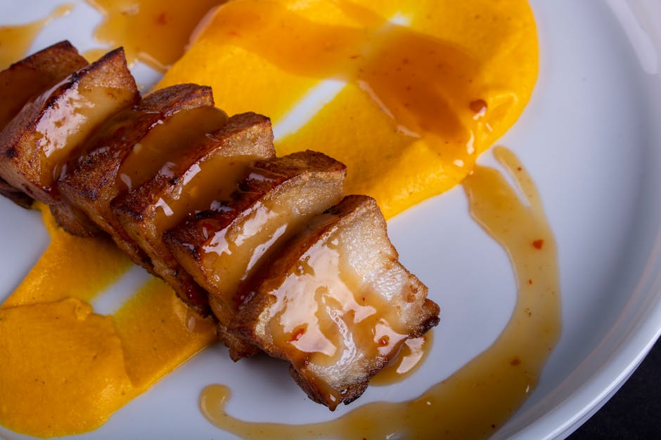 Foto de Cabezada de cerdo asada con puré de boniato