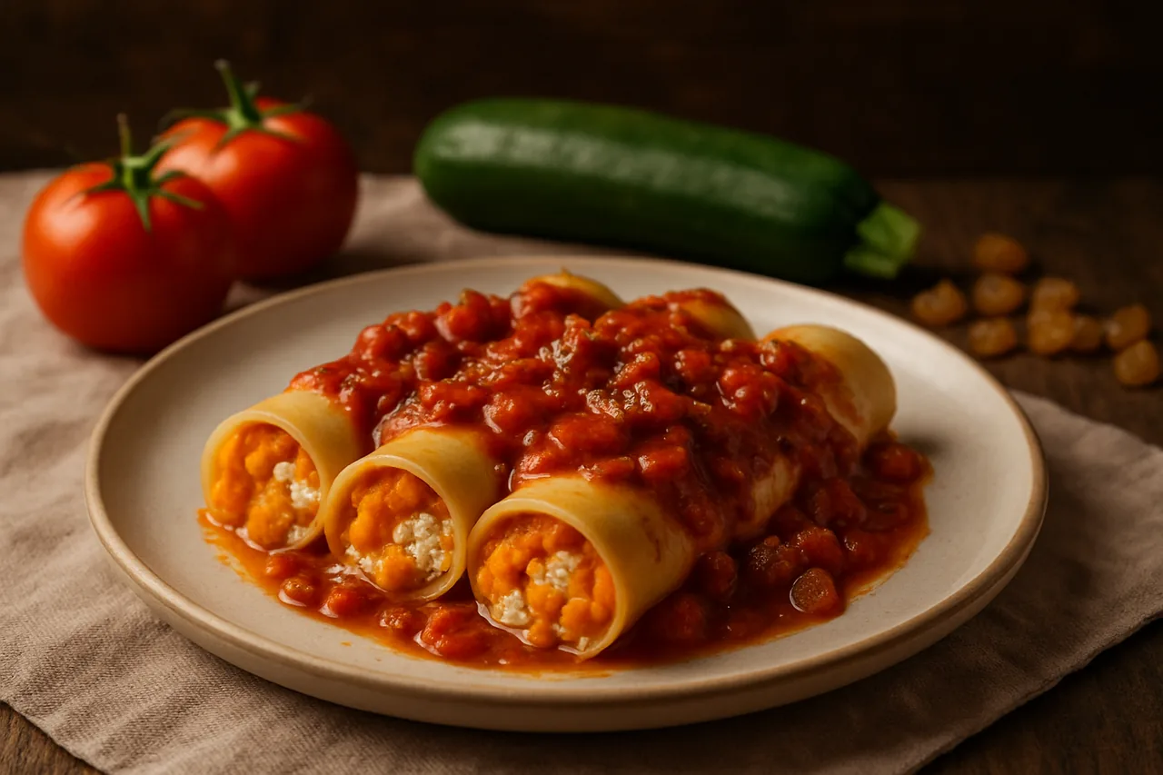 Foto de Canelones rellenos de calabaza y queso