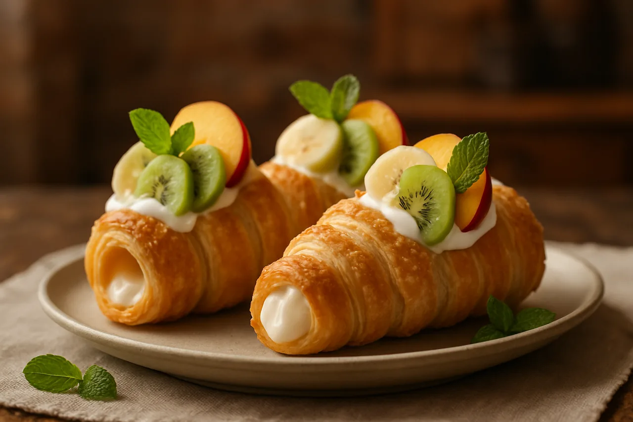 Foto de Canutillos de Hojaldre con Yogur y Frutas