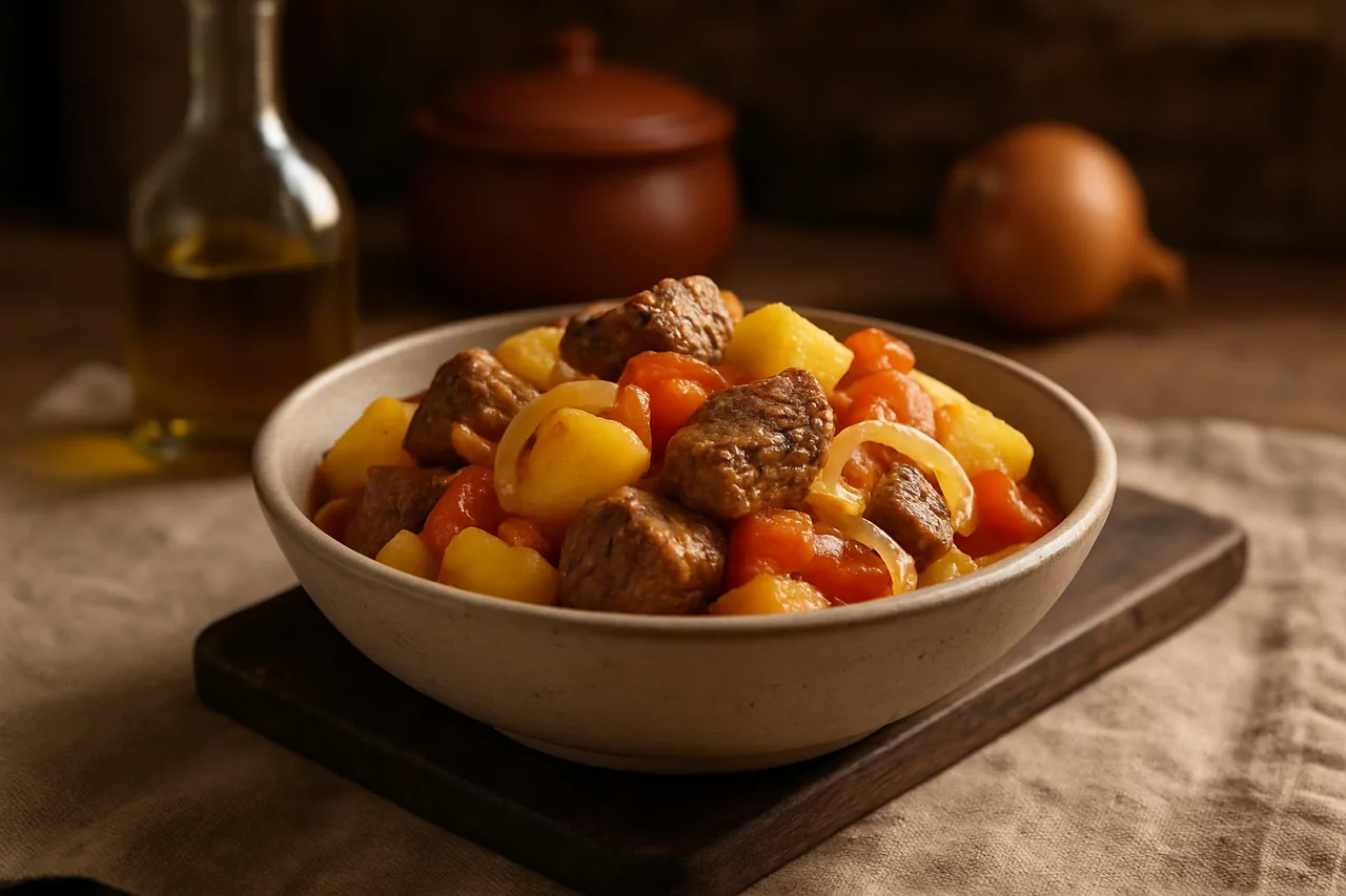 Carne con papas — receta canaria
