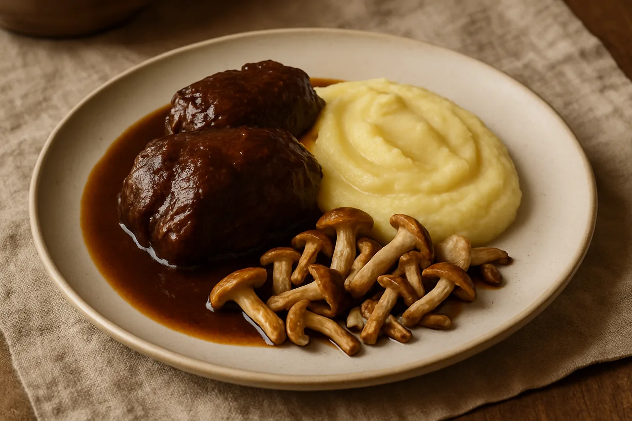 Foto de Carrilleras de ternera con puré de patatas y setas