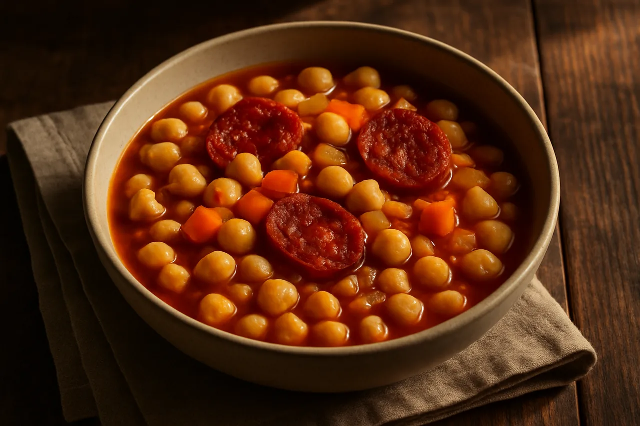 Foto de Cazuela de garbanzos con chorizo
