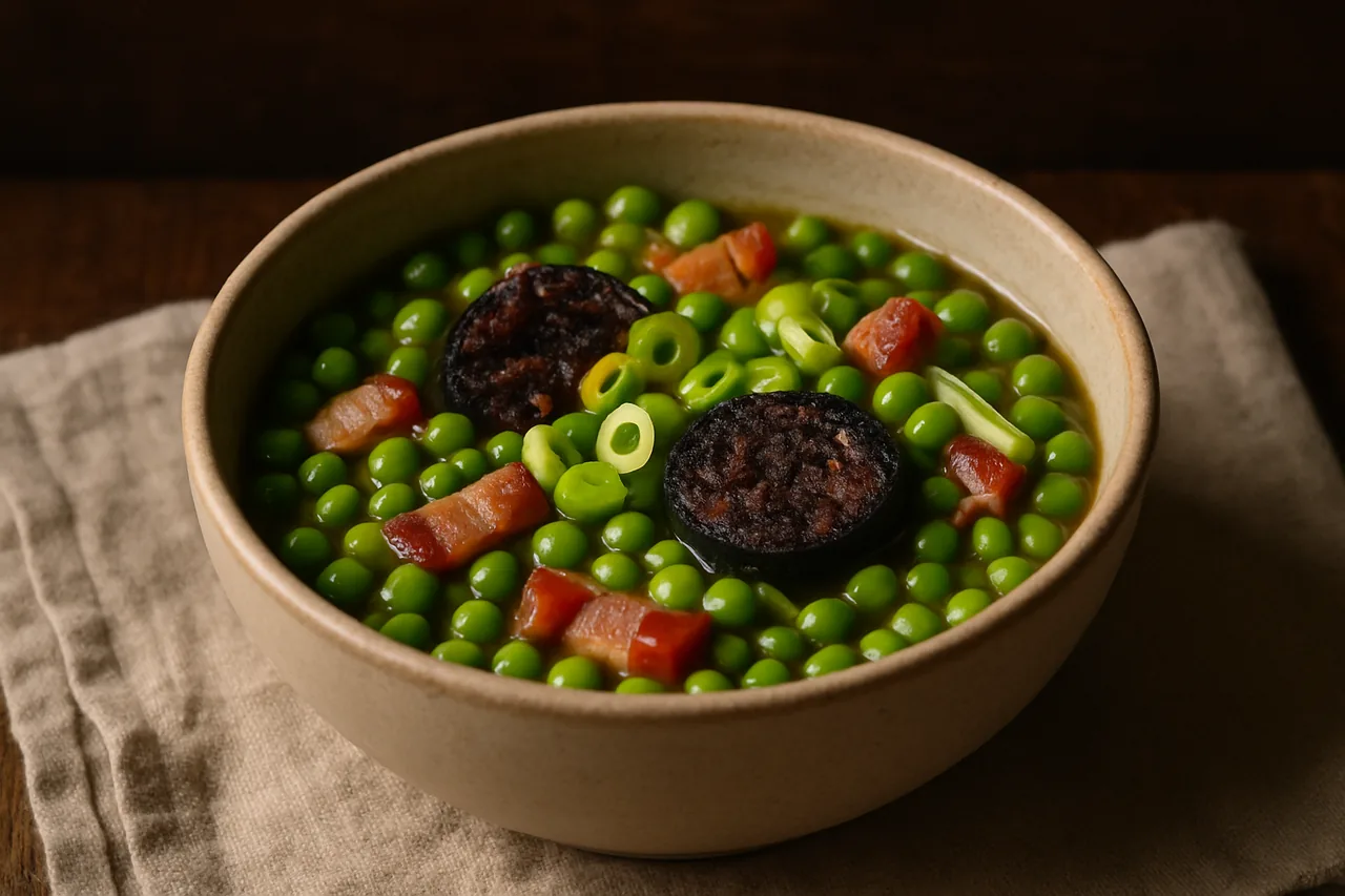 Foto de Cazuela de guisantes con butifarra negra