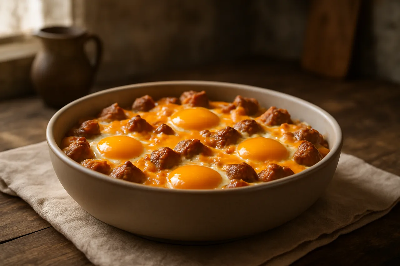 Foto de Cazuela de Huevos con Salchicha y Queso
