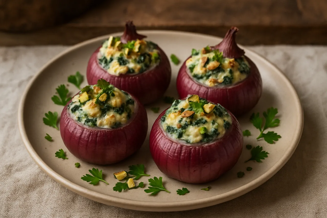 Foto de Cebollas Rellenas de Espinacas y Queso