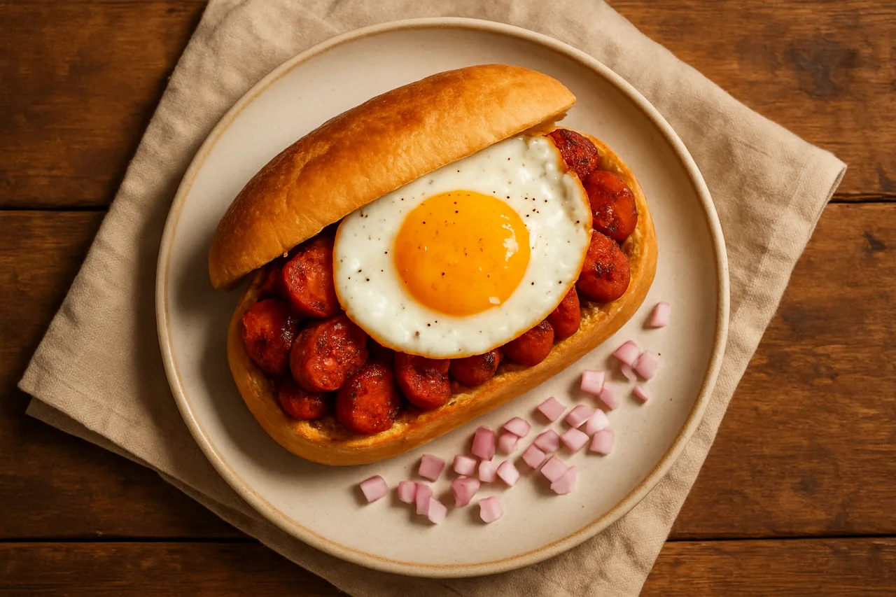 Foto de Choripán con Huevo Frito