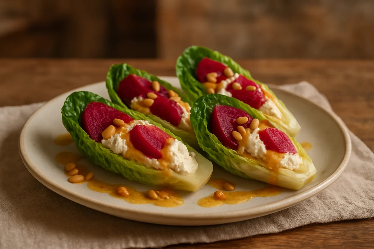Foto de Cogollos Rellenos de Jamón, Remolacha y Queso