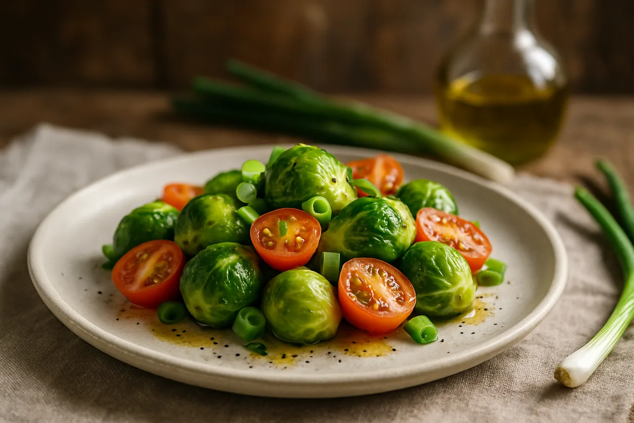 Foto de Coles de Bruselas con Tomates Cherry