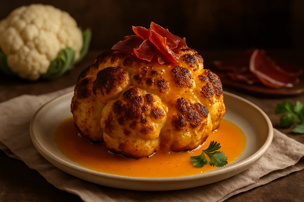 Foto de Coliflor al horno con salsa de naranja y cava