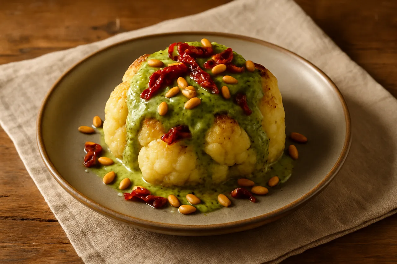 Foto de Coliflor con Bechamel de Pesto