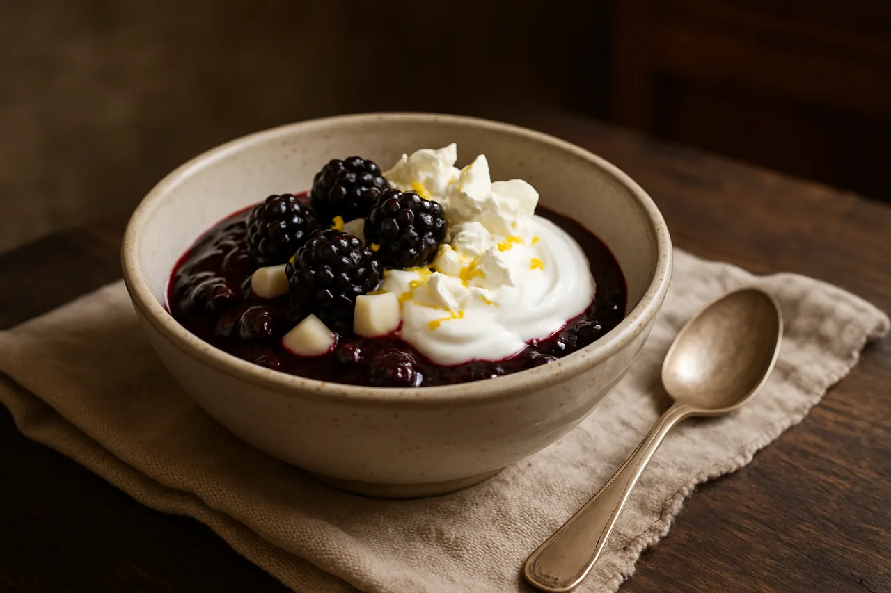 Foto de Compota de moras con yogur