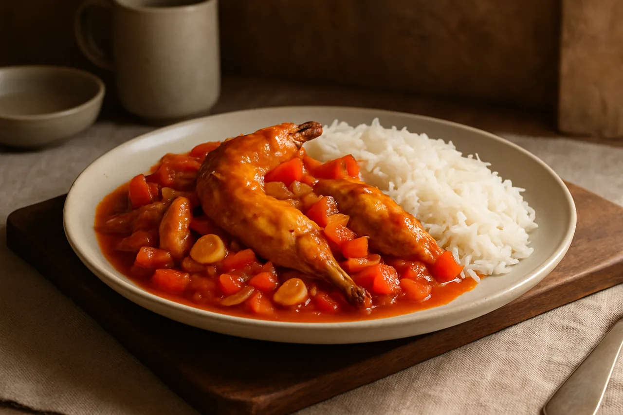 Foto de Conejo en Salsa Agridulce