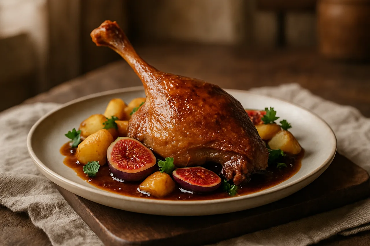 Foto de Confit de Pato con Patatas y Salsa de Higos