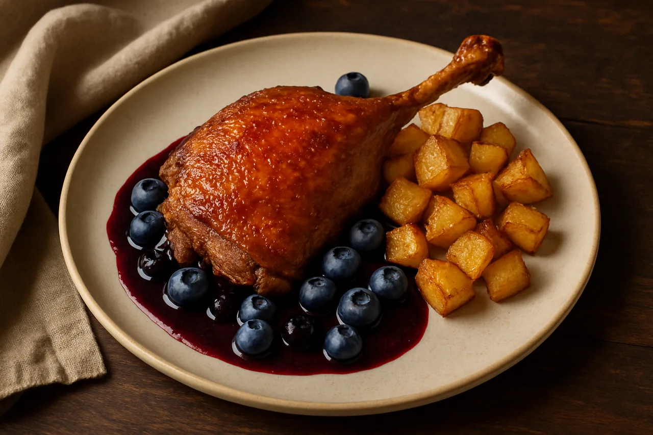Foto de Confit de Pato con Salsa de Arándanos