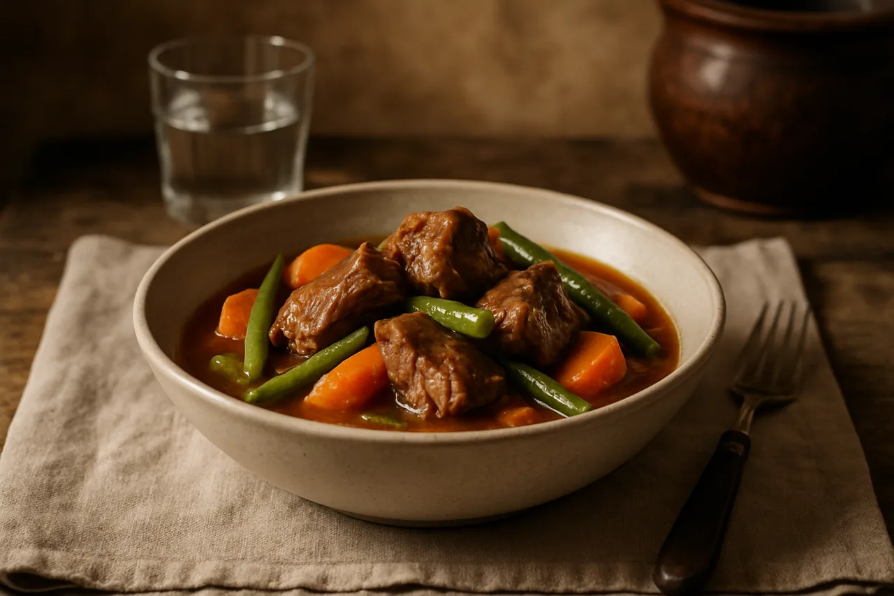 Cordero guisado en salsa — receta canaria