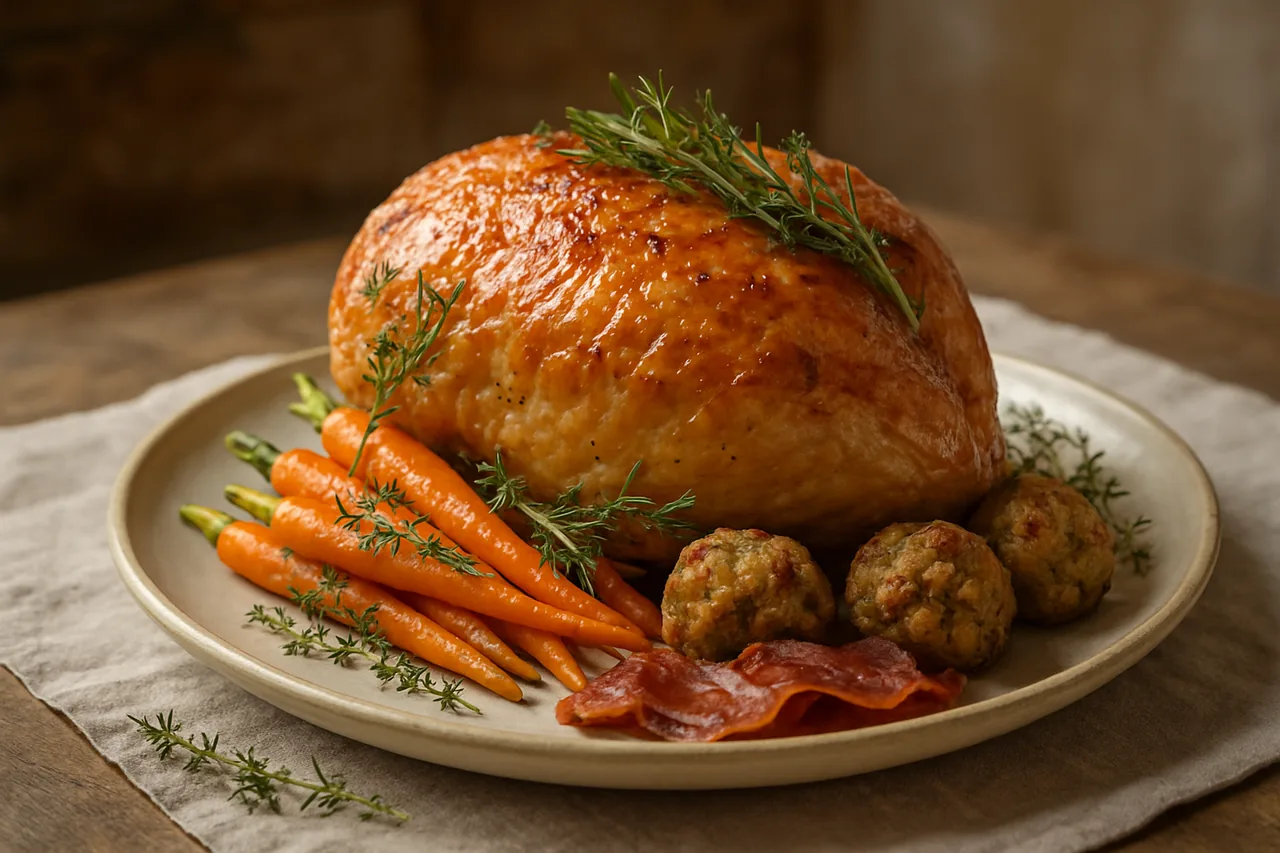 Foto de Corona de Pavo Asado con Verduras