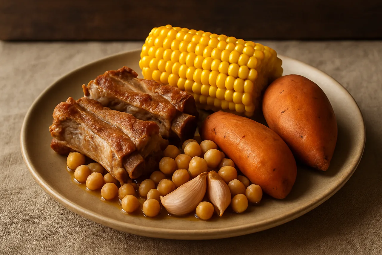Costillas con piña de millo — receta canaria
