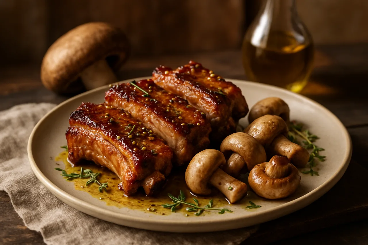 Foto de Costillas de cerdo con champiñones