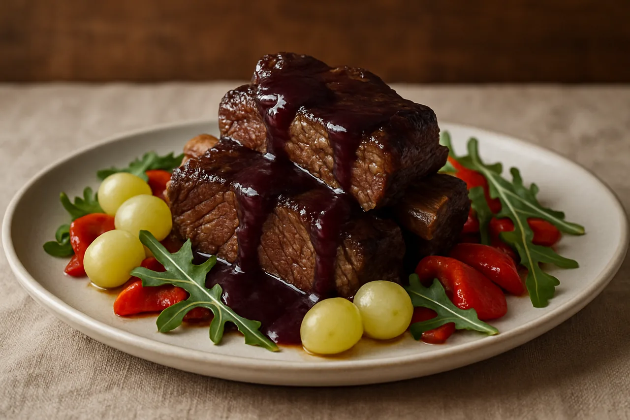 Foto de Costillas de Ternera con Salsa de Uva