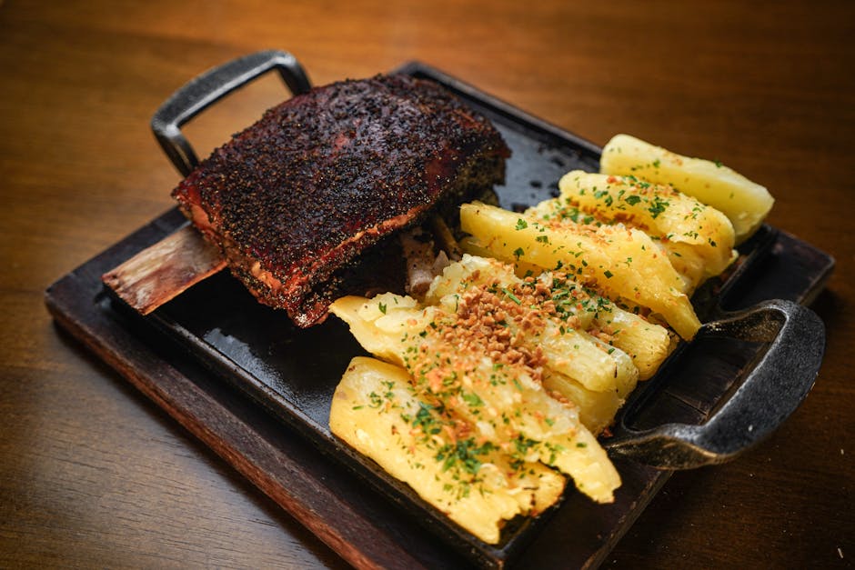 Costillas, papas y piñas — receta canaria