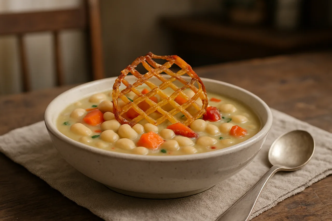 Foto de Crema de Alubias con Rejilla de Patatas