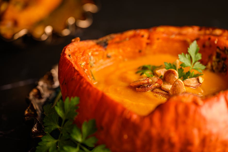 Foto de Crema de calabaza con puerros y bacalao