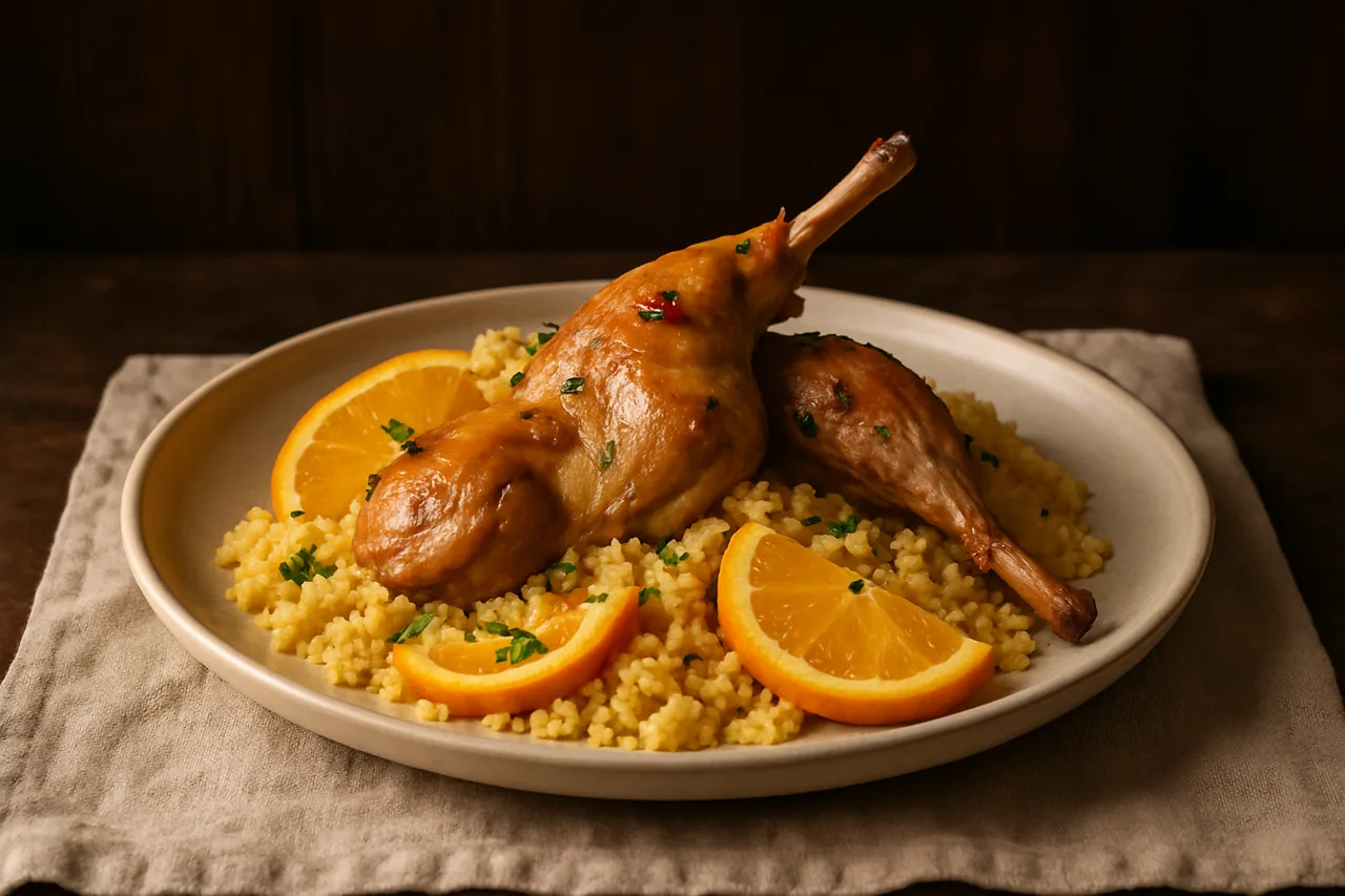 Foto de Cuscús con conejo y naranja