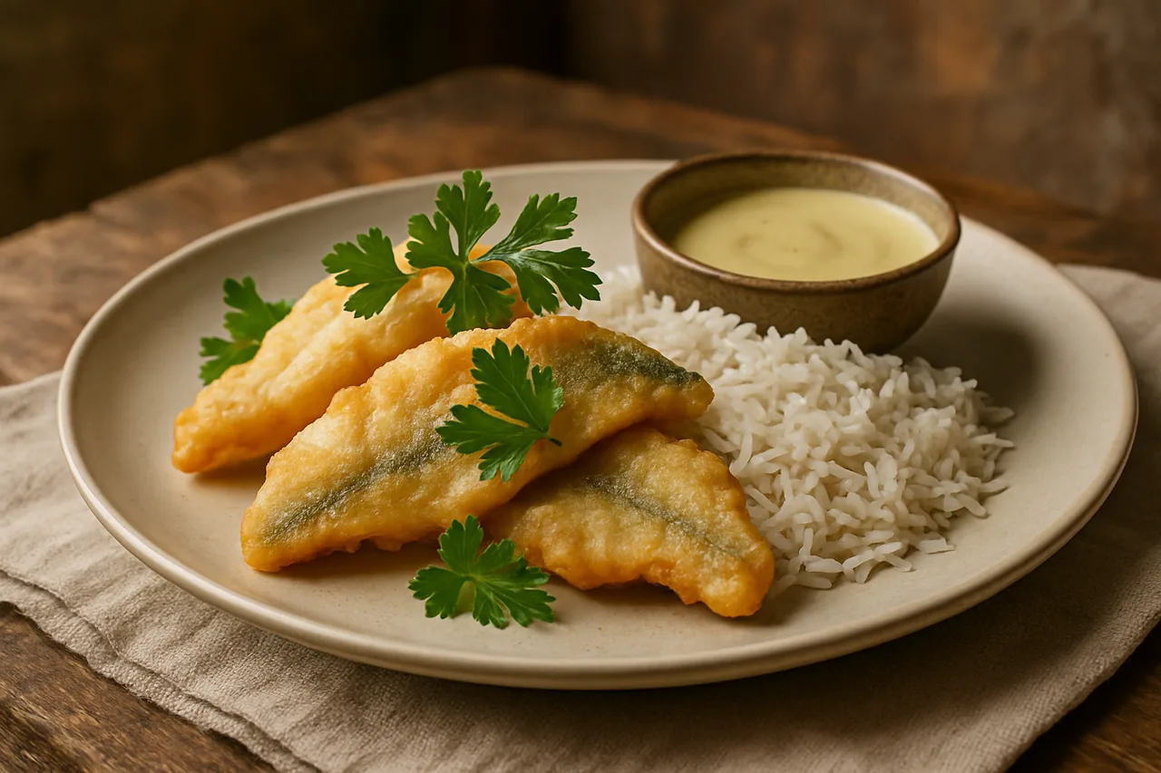 Foto de Dorada en Tempura con Salsa de Curry y Arroz Basmati