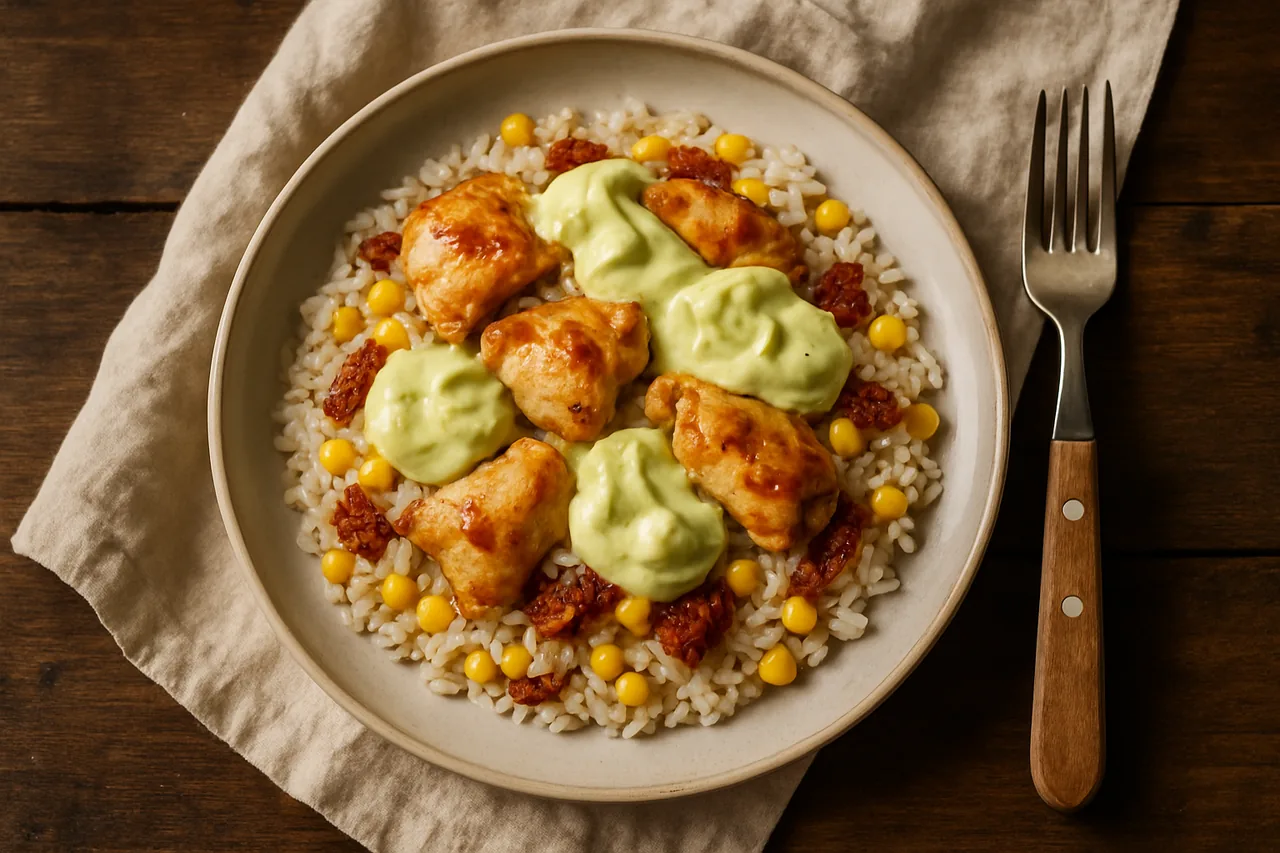 Foto de Ensalada de arroz con mayonesa de aguacate