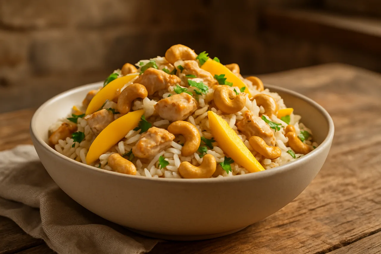 Foto de Ensalada de arroz con pollo y mango