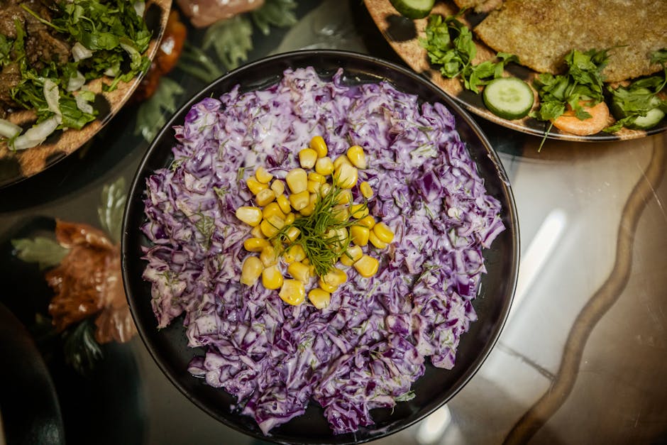 Foto de Ensalada de canónigos, lombarda y piña