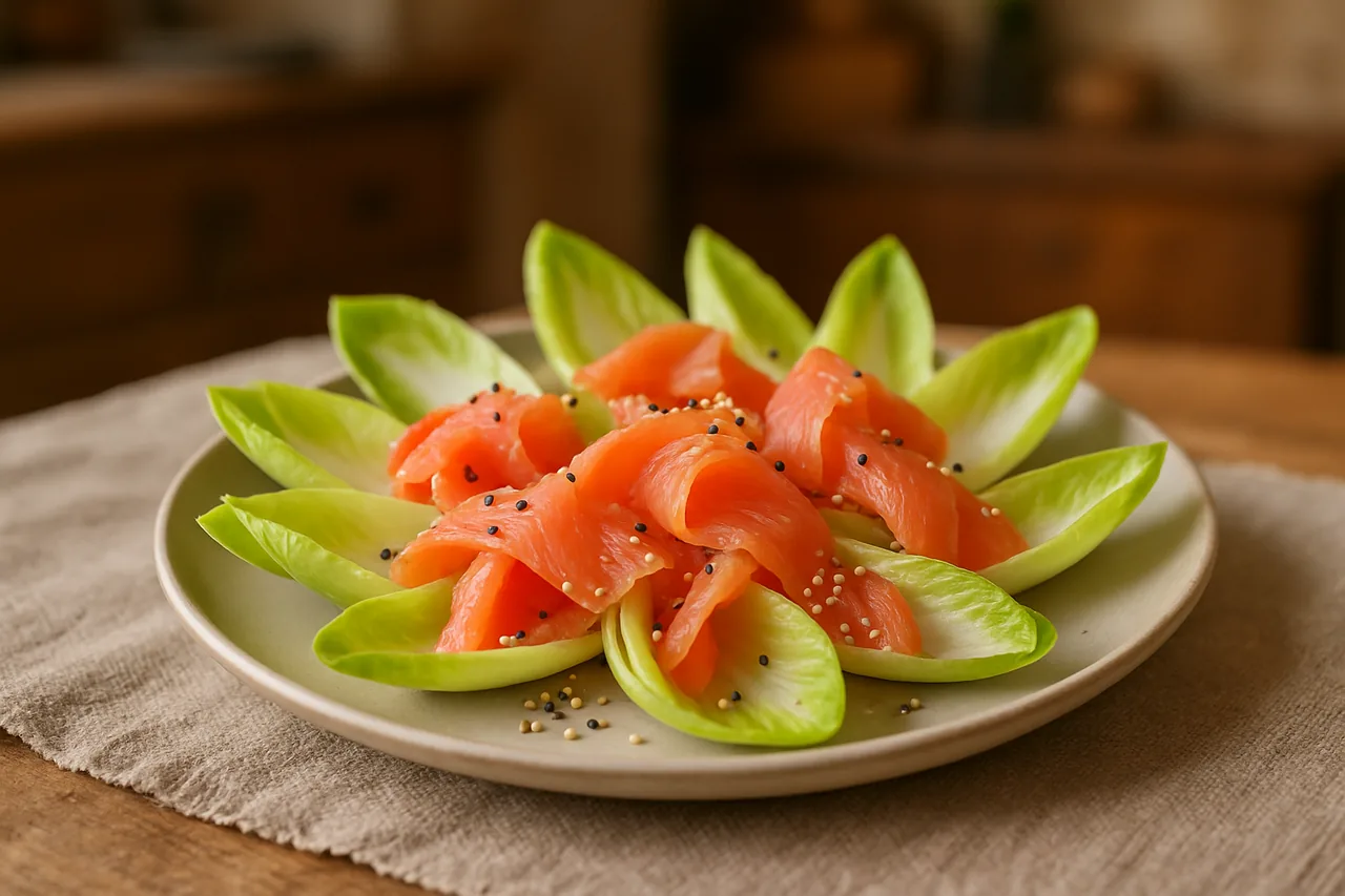 Foto de Ensalada de endibias con salmón ahumado