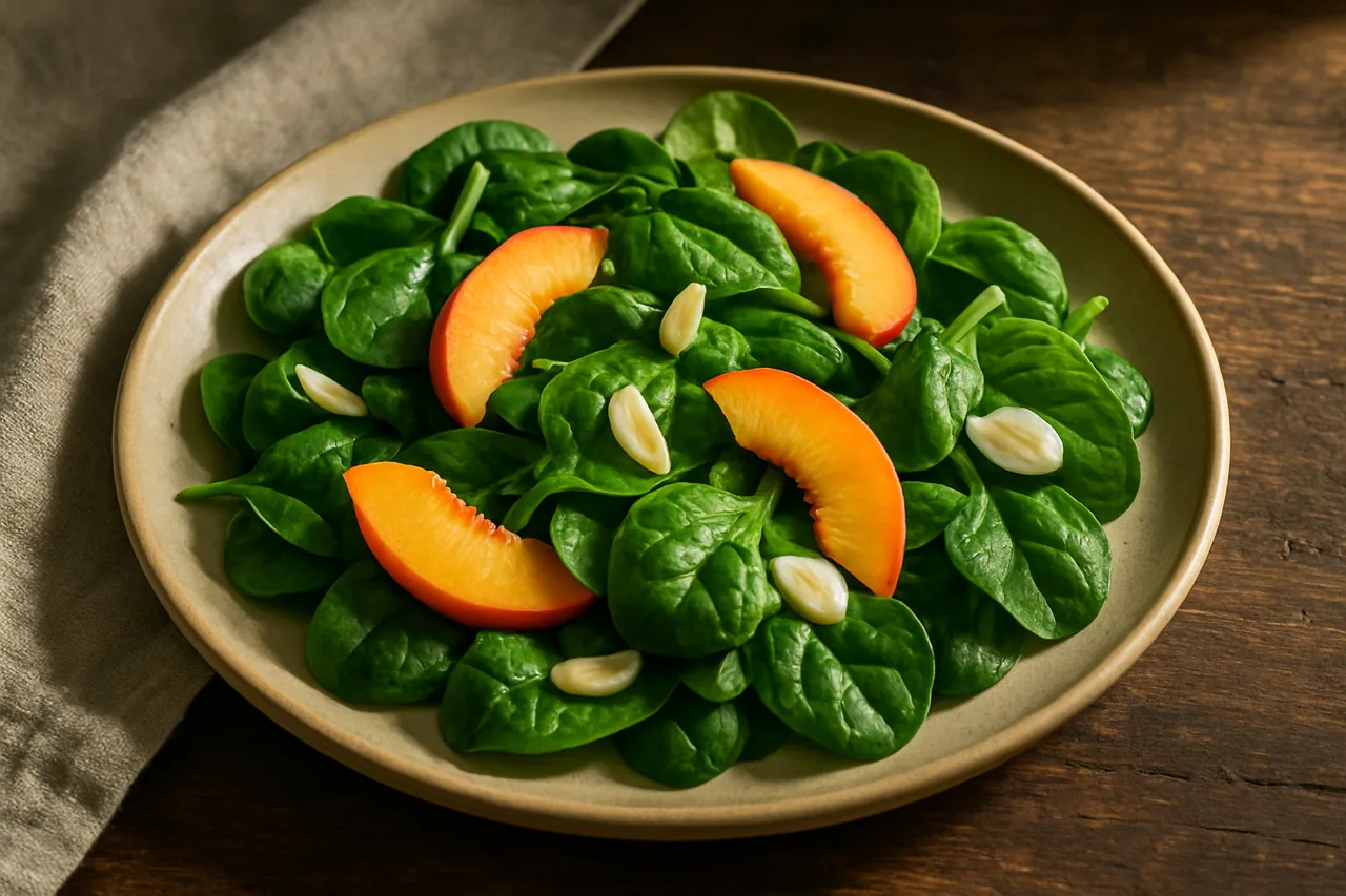 Foto de Ensalada de Espinacas y Melocotón
