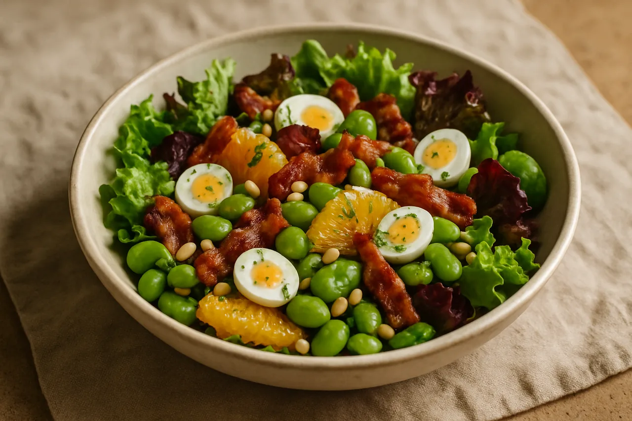 Foto de Ensalada de habitas con aliño de menta