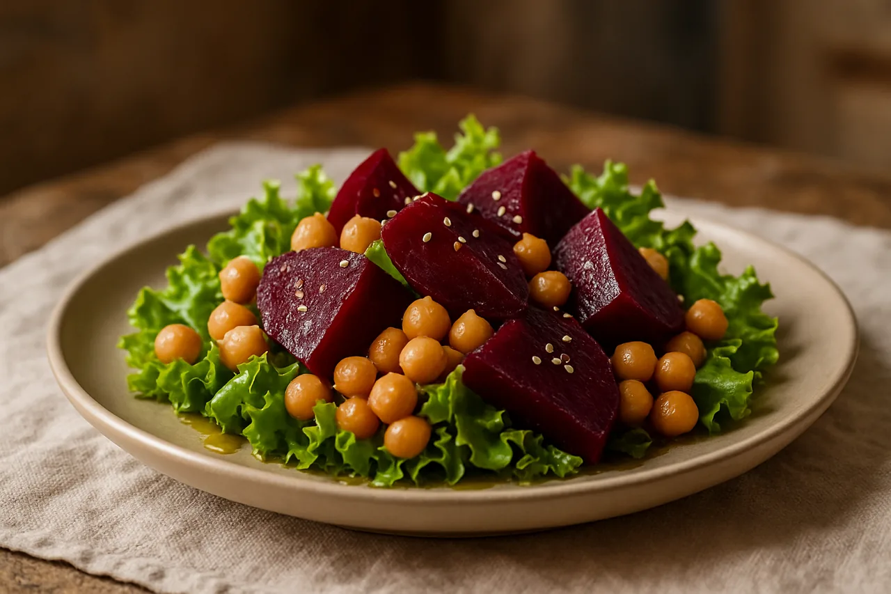 Foto de Ensalada de Lechuga, Garbanzos y Remolacha